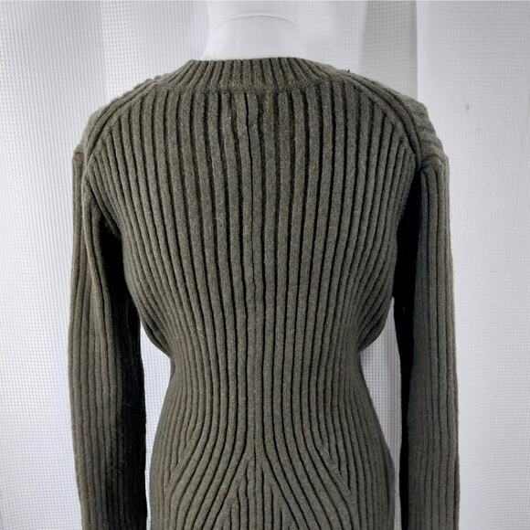 H&M! PLUSH, SNUGGLY KHAKI GREEN KNIT, MIDI LENGTH, SWEATER DRESS! SZ XL - Picture 8 of 13